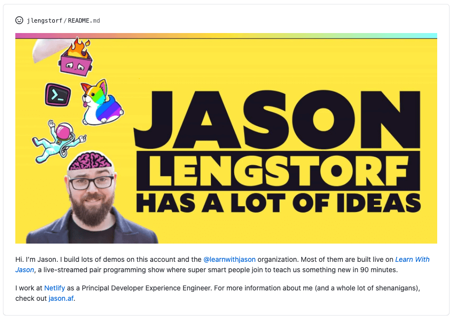 Jason Lengstorf GitHub Profile